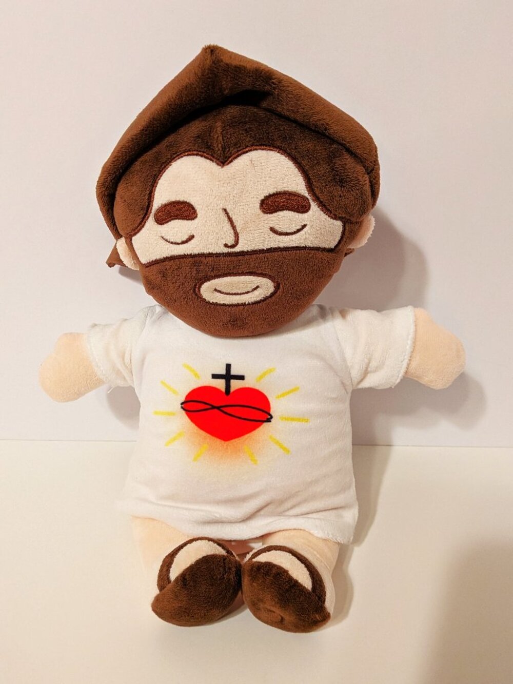 Yelakey Jesus Plush Breathing Soothing Jesus Stuffed Doll Heart Plush 13.8" Toy